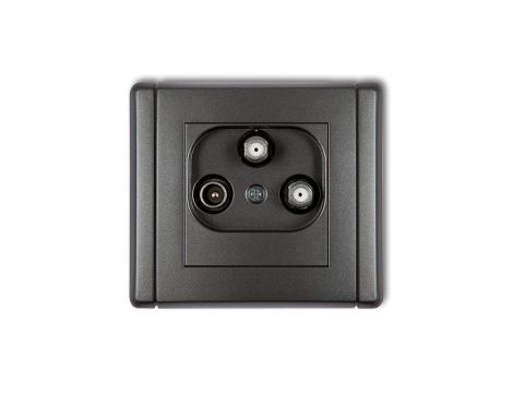 FLEXI Gniazdo antenowe 2 wyjścia SAT + TV grafitowy 11FGSN