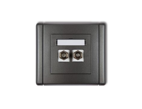 FLEXI Gniazdo antenowe podwójne typu F (SAT) niklowane grafitowy 11FGF-2