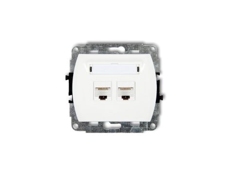 TREND Gniazda komputerowe podwójne 2xRJ45, kat. 5e, 8-stykowy biały GK-2