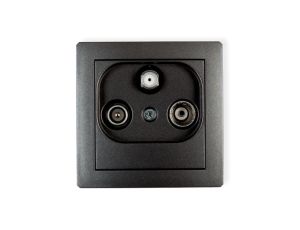 DECO Gniazdo antenowe RTV-SAT końcowe 1,5dB grafitowy 11DGS