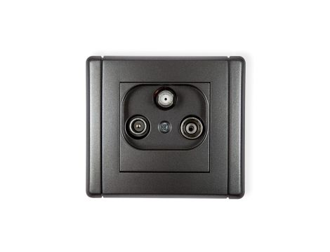 FLEXI Gniazdo antenowe RTV-SAT końcowe 1,5dB grafitowy 11FGS