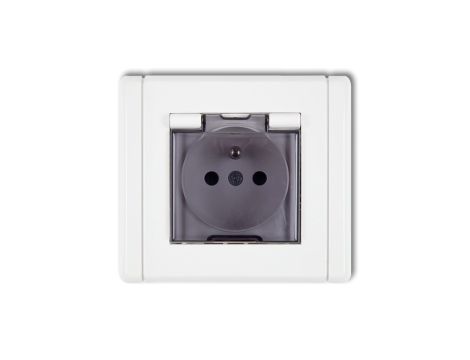 FLEXI Gniazdo bryzgoszczelne z/u (klapka dymna) biały FGPB-1zdp