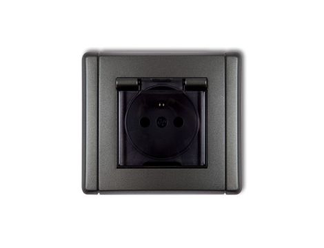 FLEXI Gniazdo bryzgoszczelne z/u (klapka dymna) grafitowy 11FGPB-1zdp