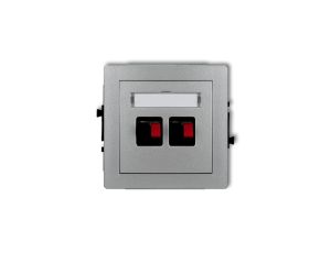 DECO Gniazdo głośnikowe podwójne srebrny metalik 7DGG-2