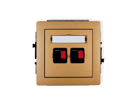 DECO Gniazdo głośnikowe podwójne złoty metalik 8DGG-2