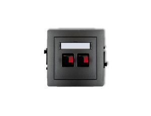 DECO Gniazdo głośnikowe podwójne grafitowy 11DGG-2