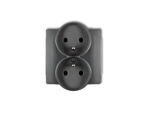 DECO Gniazdo podwójne z/u grafitowy 11DGPR-2zp