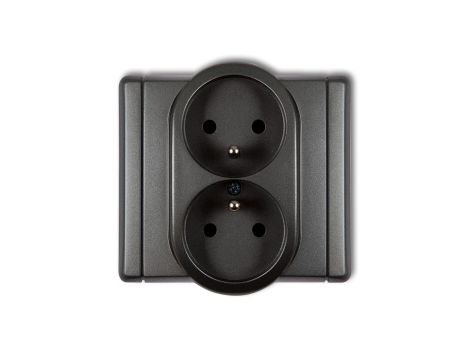 FLEXI Gniazdo podwójne z/u grafitowy 11FGP-2zp