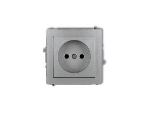 DECO Gniazdo pojedyncze b/u srebrny metalik 7DGP-1p