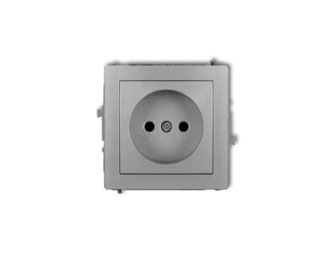 DECO Gniazdo pojedyncze b/u srebrny metalik 7DGP-1p