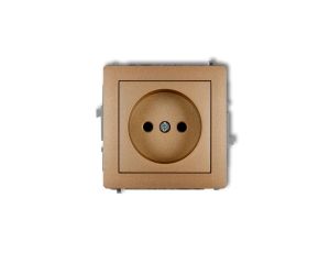 DECO Gniazdo pojedyncze b/u złoty metalik 8DGP-1p