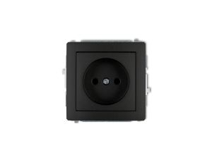 DECO Gniazdo pojedyncze b/u czarny mat 12DGP-1p