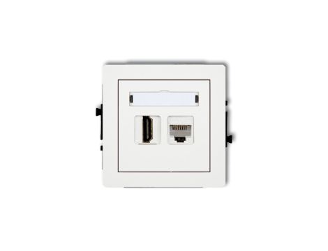DECO Gniazdo pojedyncze HDMI + Gniazdo komputerowe pojedyncze 1xRJ45, kat. 5e, 8-stykowy biały DGHK
