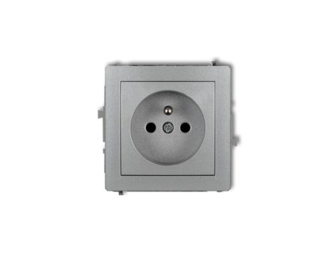 DECO Gniazdo pojedyncze z/u 2P+Z srebrny metalik 7DGP-1zp
