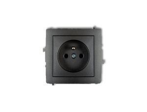 DECO Gniazdo pojedyncze z/u 2P+Z grafitowy 11DGP-1zp