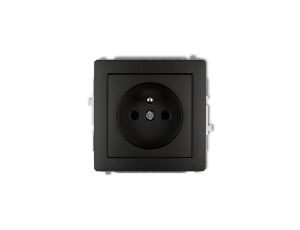 DECO Gniazdo pojedyncze z/u 2P+Z czarny mat 12DGP-1zp