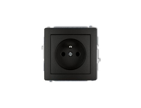 DECO Gniazdo pojedyncze z/u 2P+Z czarny mat 12DGP-1zp