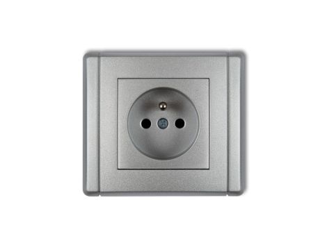 FLEXI Gniazdo pojedyncze z/u 2P+Z srebrny metalik 7FGP-1zp