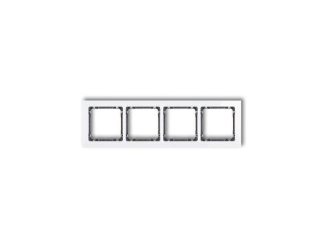 DECO Ramka poczwórna - efekt szkła (ramka: biała spód: grafitowy) biały 0-11-DRS-4