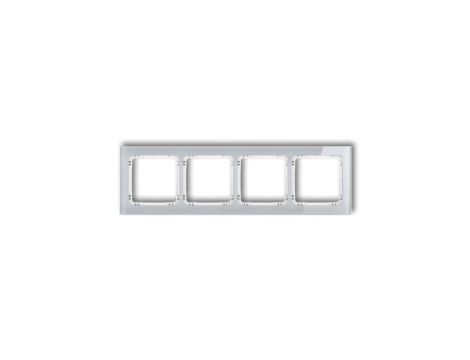 DECO Ramka poczwórna - efekt szkła (ramka: szara spód: biały) szary 15-0-DRS-4