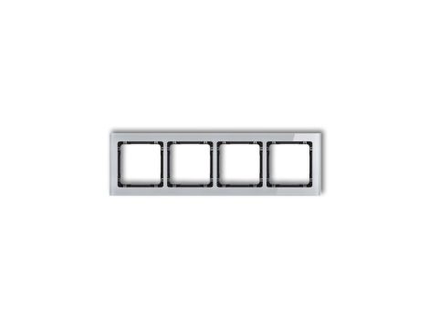 DECO Ramka poczwórna - efekt szkła (ramka: szara spód: czarny) szary 15-12-DRS-4