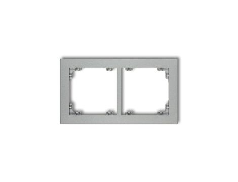 DECO Ramka podwójna srebrny metalik 7DR-2