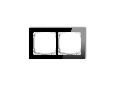 DECO Ramka podwójna - efekt szkła (ramka: czarna spód: biały) czarny 12-0-DRS-2