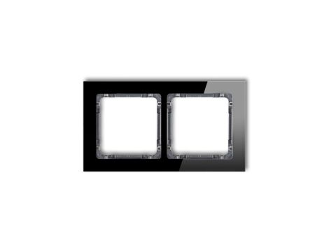 DECO Ramka podwójna - efekt szkła (ramka: czarna spód: grafitowy) czarny 12-11-DRS-2