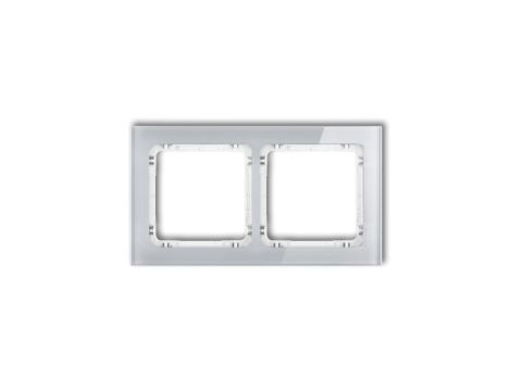 DECO Ramka podwójna - efekt szkła (ramka: szara spód: biały) szary 15-0-DRS-2