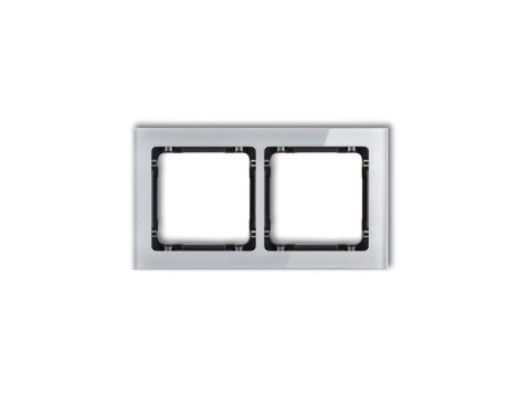 DECO Ramka podwójna - efekt szkła (ramka: szara spód: czarny) szary 15-12-DRS-2