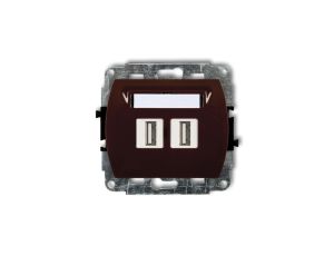 TREND Gniazdo podwójne 2xUSB-AA 3.0 brązowy 4GUSB-6