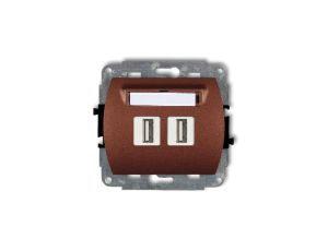 TREND Gniazdo podwójne 2xUSB-AA 3.0 brązowy metalik 9GUSB-6