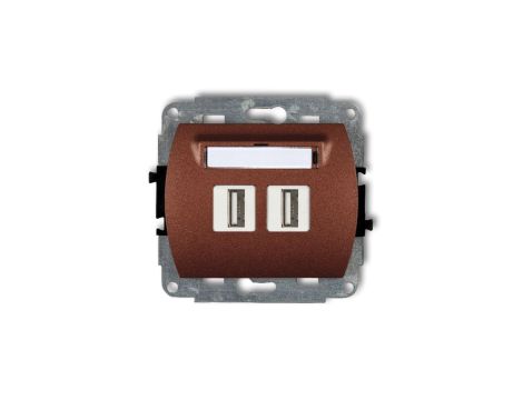 TREND Gniazdo podwójne 2xUSB-AA 3.0 brązowy metalik 9GUSB-6