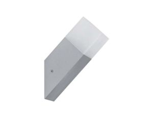 Kinkiet słupek ogrodowy LUX EST skośny aluminiowy srebrny E27 h 255mm x 85mm 0158.101G