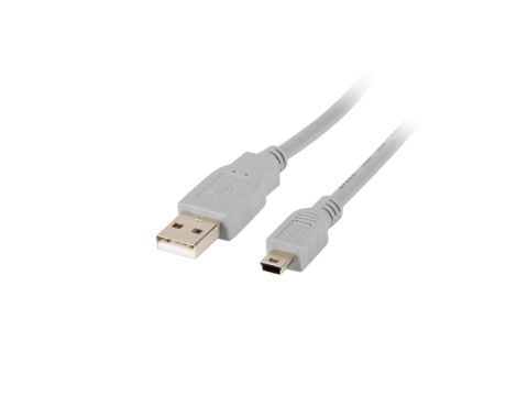 Kabel połączeniowy miniUSB 2.0 /Canon/ Typ USB A/miniUSB B(5pinów), M/M szary 1,8m CA-USBK-10CC-0018-S
