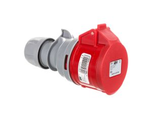 Gniazdo przenośne 16A 400V czerwone 5P+Z+N IP44 217-6