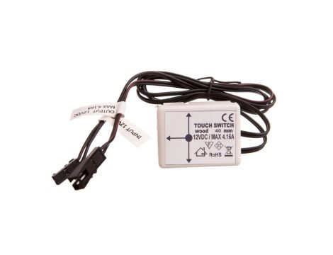 Włącznik podblatowy, do materiału o grubości do 40mm, 12V, moc maks. 50W, przewód 150mm