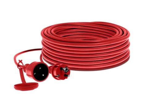 Przedłużacz warsztatowy 1-gniazdo z/u 30m /H05RR-F 3x2,5/ 16A czerwony
