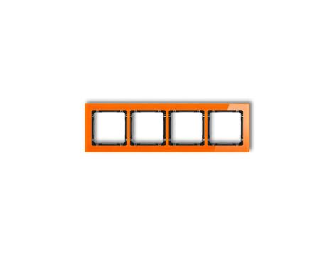 DECO Ramka poczwórna - efekt szkła (ramka: pomarańczowa spód: czarny) pomarańczowy 13-12-DRS-4