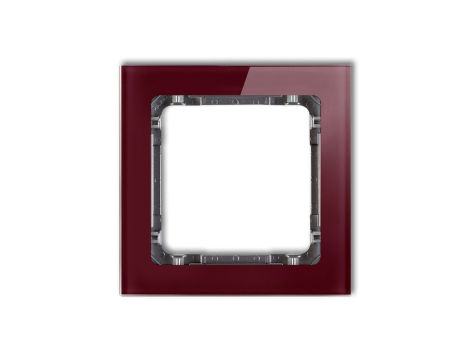 DECO Ramka pojedyncza - efekt szkła (ramka: bordowa spód: grafitowy) bordowy 14-11-DRS-1