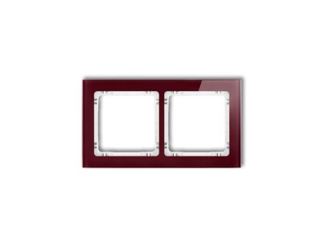 DECO Ramka podwójna - efekt szkła (ramka: bordowa spód: biały) bordowy 14-0-DRS-2