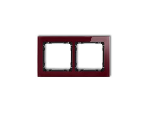 DECO Ramka podwójna - efekt szkła (ramka: bordowa spód: czarny) bordowy 14-12-DRS-2