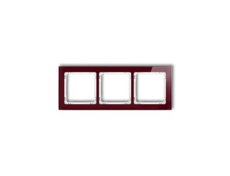 DECO Ramka potrójna - efekt szkła (ramka: bordowa spód: biały) bordowy 14-0-DRS-3