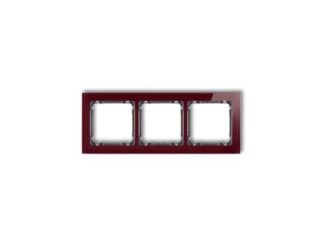 DECO Ramka potrójna - efekt szkła (ramka: bordowa spód: grafitowy) bordowy 14-11-DRS-3