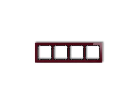 DECO Ramka poczwórna - efekt szkła (ramka: bordowa spód: czarny) bordowy 14-12-DRS-4