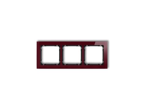 DECO Ramka potrójna - efekt szkła (ramka: bordowa spód: czarny) bordowy 14-12-DRS-3