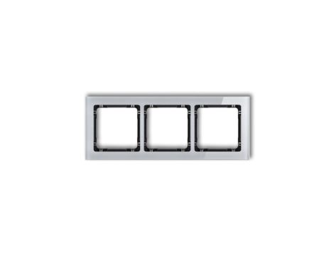 DECO Ramka potrójna - efekt szkła (ramka: szara spód: czarny) szary 15-12-DRS-3