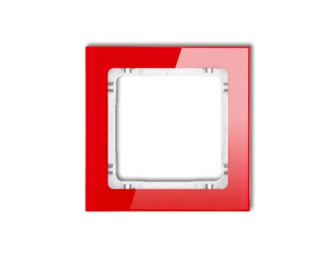 DECO Ramka pojedyncza - efekt szkła (ramka: czerwona spód: biały) czerwony 17-0-DRS-1