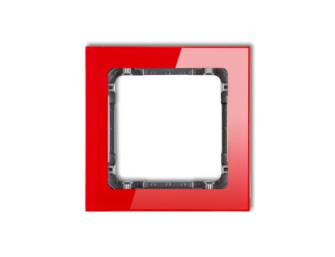 DECO Ramka pojedyncza - efekt szkła (ramka: czerwona spód: grafitowy) czerwony 17-11-DRS-1