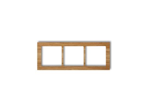 DECO Ramka potrójna - drewno (dąb) dąb DRD-3F